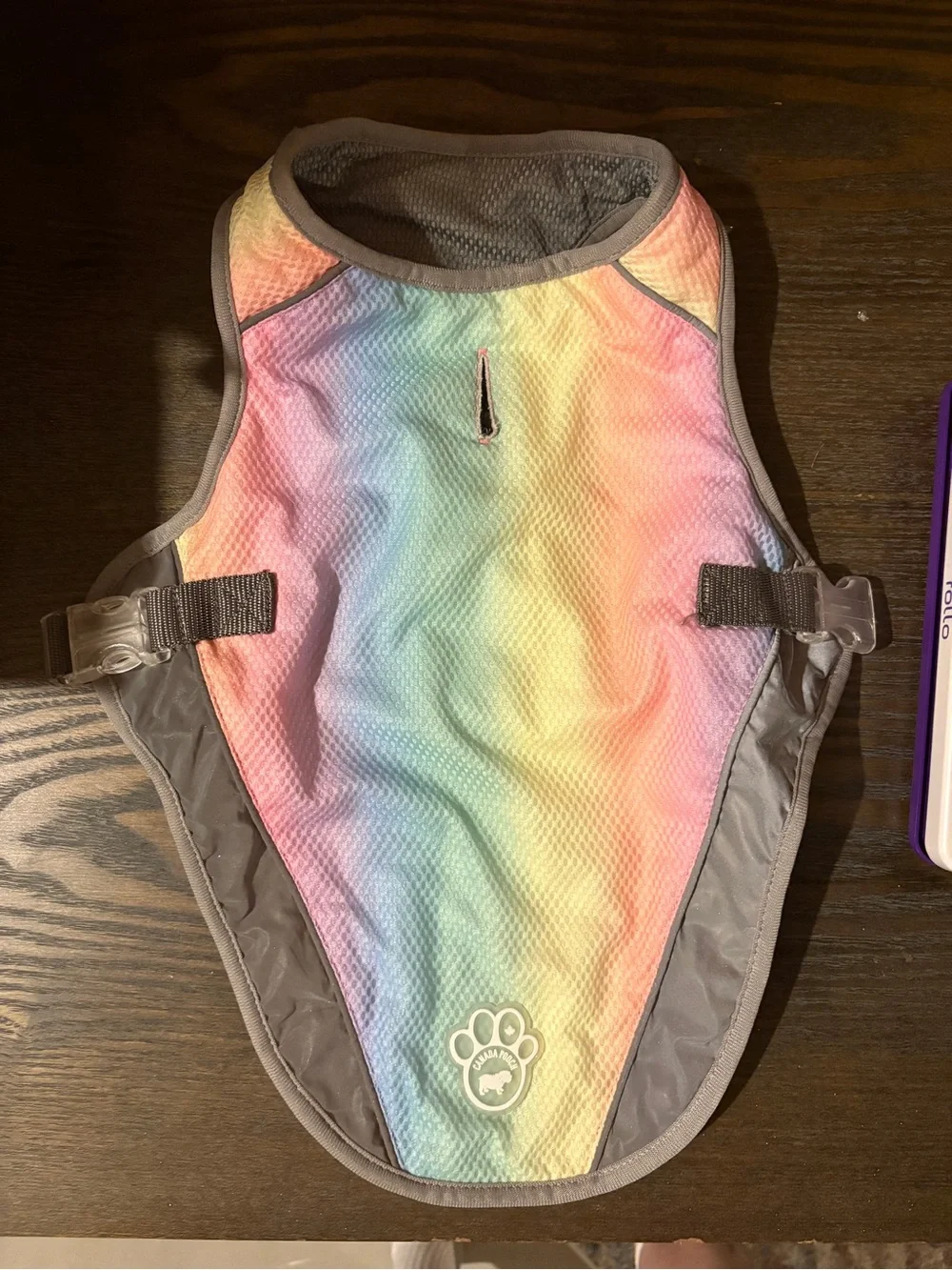 Canada Pooch Chill Seeker Pastel Rainbow Cooling Dog Vest size 16